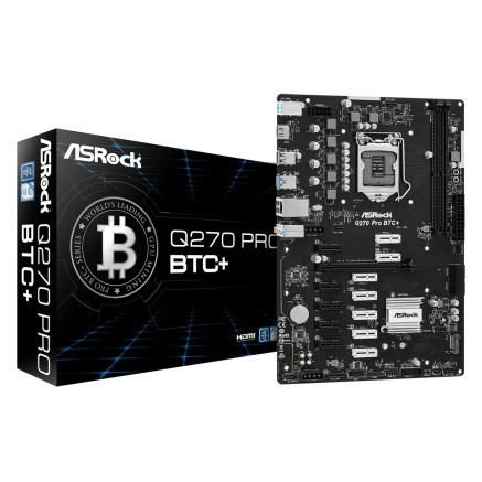 ASRCM039456 ASROCK Q270 PRO BTC+ - MINING ATX - LGA 1151 -  12x PCIE X1