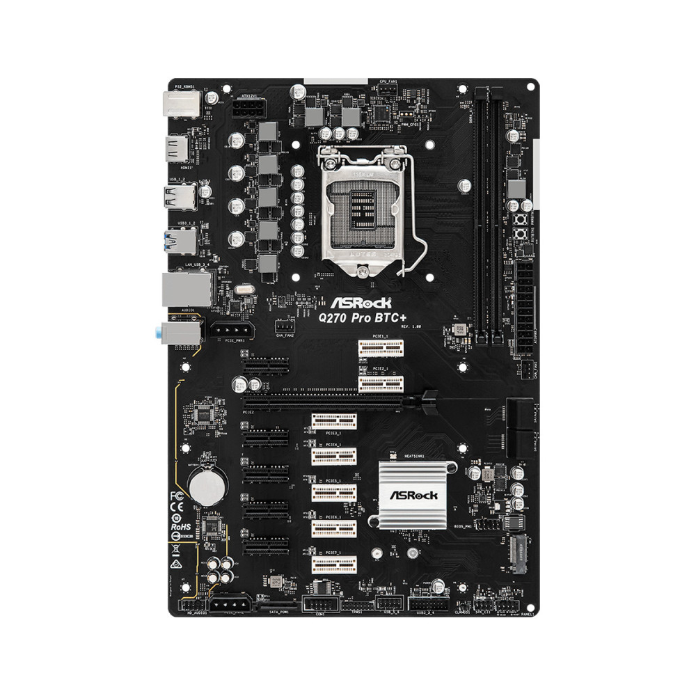 ASRCM039456 ASROCK Q270 PRO BTC+ - MINING ATX - LGA 1151 -  12x PCIE X1