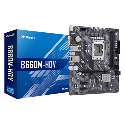 ASRCM038948 ASROCK B660M-HDV - MATX - LGA 1700 - 2x DDR4 - HDMI - DP - VGA