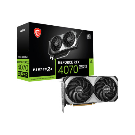 MSICV043850 Carte Graphique - MSICV043850 MSI RTX 4070 SUPER 12G VENTUS 2X OX - 12Go GDDR6X - 2520MHz - HDMI - 3x DP