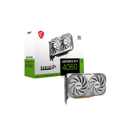 MSICV043482 Carte Graphique - MSICV043482 MSI RTX 4060 VENTUS 2X WHITE 8G OC - NVIDIA - 8Go GDDR6 - 2505MHz - HDMI  - 3x D