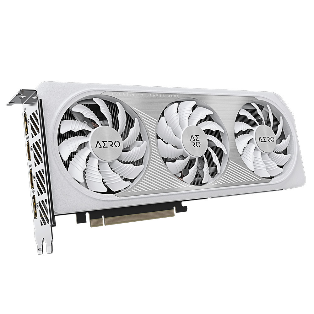 GIGCV042432 Carte Graphique - GIGCV042432 GIGABYTE RTX 4060  AERO OC 8G - 8Go GDDR6 - 2550MHz - 2x HDMI - 2x DP - BLANC
