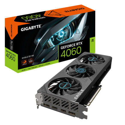 GIGCV042430 Carte Graphique - GIGCV042430 GIGABYTE RTX 4060 EAGLE OC 8G - 8Go GDDR6 - 2505MHz - 2x HDMI - 2x DP