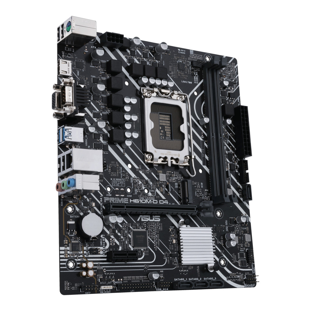 ASUS PRIME H610M-D D4 - Carte-mère - micro ATX - Socket LGA1700 - H610 Chipset - USB 3.2 Gen 1 - Gigabit LAN - carte graphique