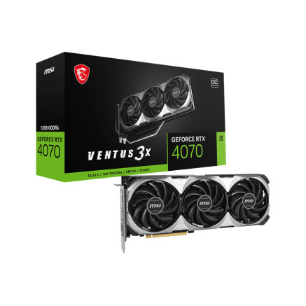 MSICV045973 MSI RTX 4070 Ventus 3X E1 12G OC - Carte video NVIDIA - 12Go GDDR6 - 2520 MHz - HDMI - DP
