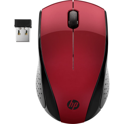 HP 220 - Souris - 3 boutons - sans fil - 2.4 GHz - r cepteur sans fil USB - rouge - CTO - pour HP 27, ENVY TE01, ENVY Laptop
