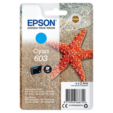 EPSON 4LB Singlepack Cyan 603 Ink w s