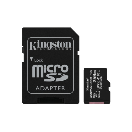KNGMF036162 256GB micSDXC Canvas Select Plus 100R A1 C10 Card + ADP