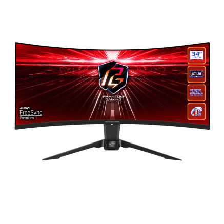 ASREC041278 ASROCK PG34WQ15R2B - 34p WQHD - 165Hz - 1ms - INCURVE 1500R - 2x HDMI - 1x DP