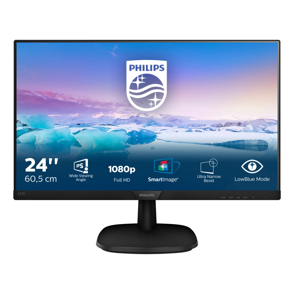 PHIEC039315 PHILIPS 243V7QDSB - 23.8p - FULL HD - LED - 4MS - VGA - DVI - HDMI