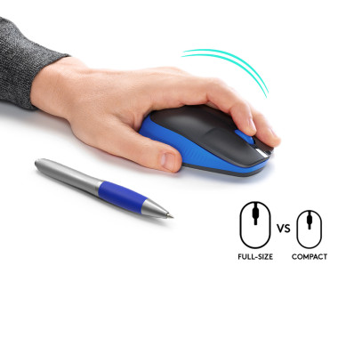 LOGSO040816 M190 Souris optique 3 boutons sans fil récepteur sans fil USB bleu