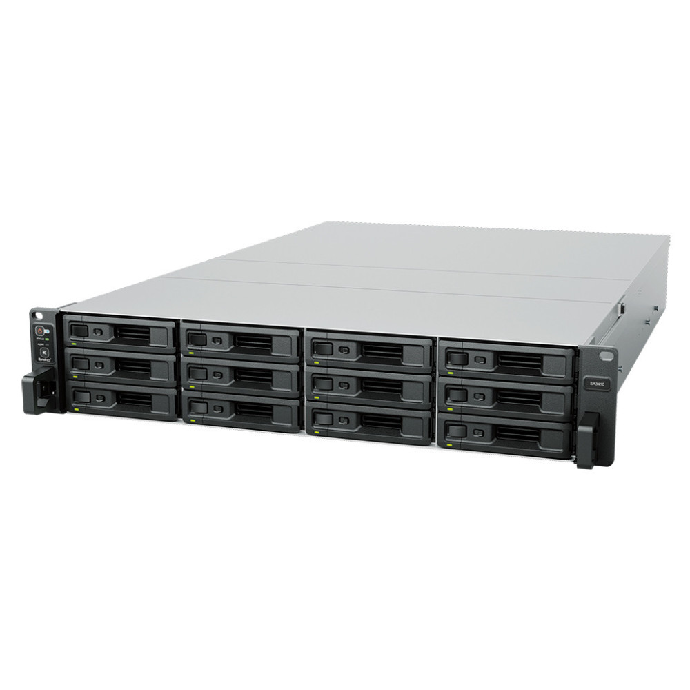 SYNBT043788 SA3410 NAS Rack 12emp. 2.1 2.7GHz 8 Coeurs 16Go 4LAN GbE 2 10GbE USB3 1 exp.
