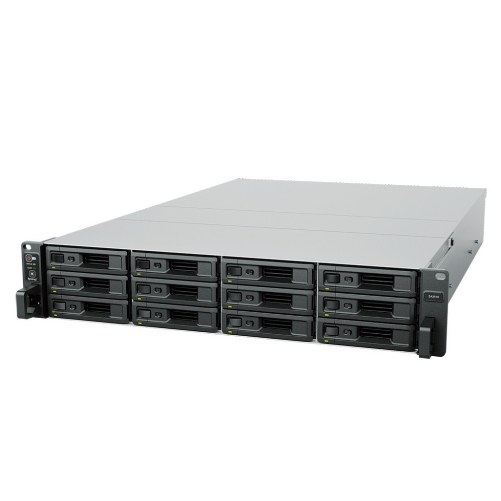 SYNBT041216 SA3610 NAS Rack 12emp. 2.1 2.7GHz 12 Coeurs 16Go 4LAN GbE 2 10GbE USB3 1 exp.