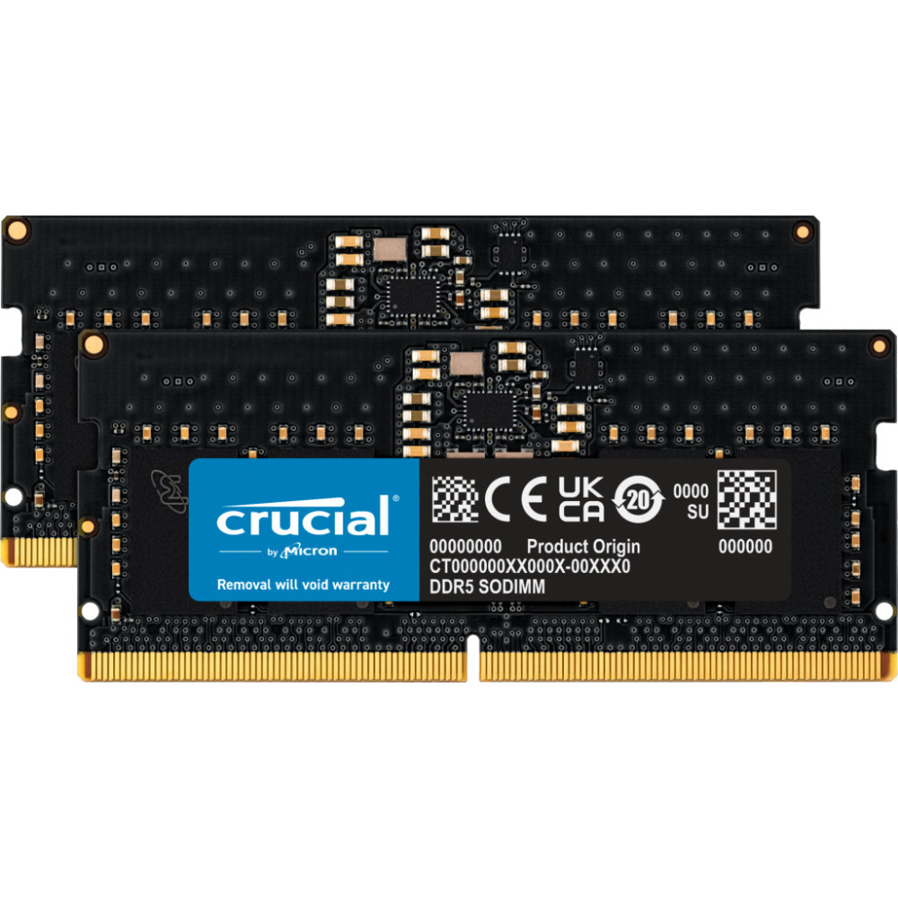 CRUMM045140 CRUCIAL RAM SODIMM DDR5-5600 - KIT 2x 8Go (16Go) - CL46 CRUMM045140 CRUCIAL RAM SODIMM DDR5-5600 - KIT 2x 8Go (16Go) - CL46