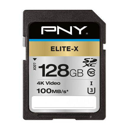 PNYMF039843 PNY ELITE-X SDXC 128Go - CLASS 10 - U3 - V30 - 4K