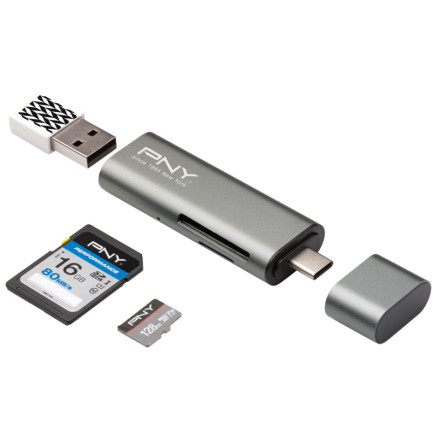 PNYDF040158 PNY LECTEUR CARTE FLASH + USB-C VERS USB
