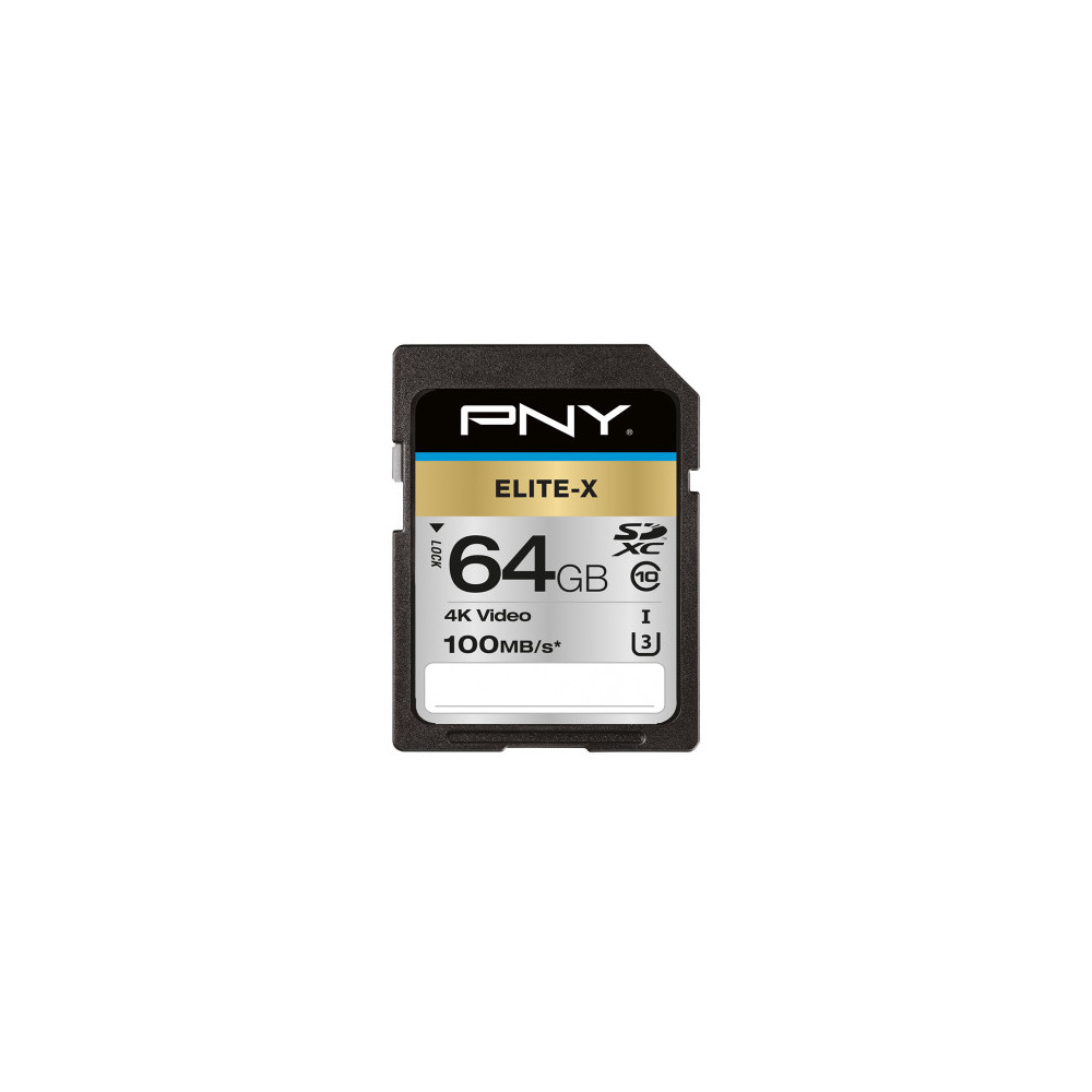 PNYMF039842 PNY ELITE-X SDXC Carte SD 64Go - CLASS 10 - U3 - V30 - 4K PNYMF039842 PNY ELITE-X SDXC Carte SD 64Go - CLASS 10 - U3 - V30 - 4K
