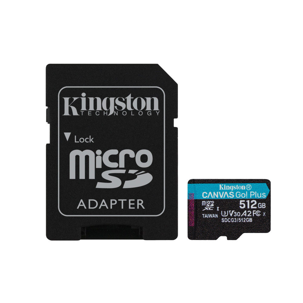 KNGMF038667 KINGSTON 512GB microSDXC Canvas Go Plus 170R A2 U3 V30 Card + ADP KNGMF038667 KINGSTON 512GB microSDXC Canvas Go Plus 170R A2 U3 V30 Card + ADP