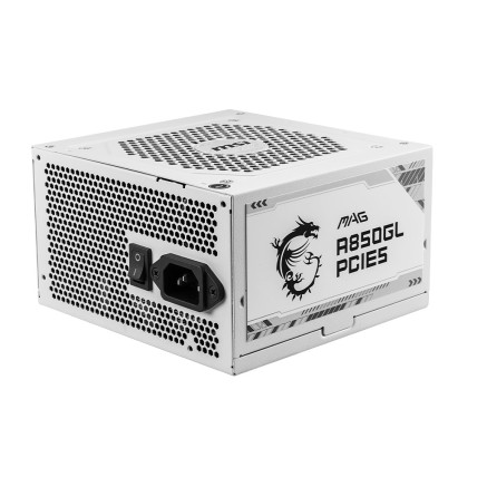 MSIAL043534 MSI MAG A850GL PCIE5 WHITE - ATX 3.0 - 850W - MODULAIRE - 80+ GOLD - BLANC