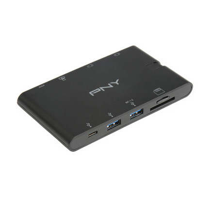 PNYUS040157 PNY MINI STATION D'ACCUEIL USB - USB-C - HDMI - RJ45 - VGA - SD - MICRO SD
