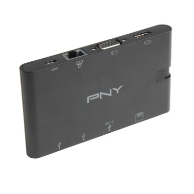 PNYUS040157 PNY MINI STATION D'ACCUEIL USB - USB-C - HDMI - RJ45 - VGA - SD - MICRO SD
