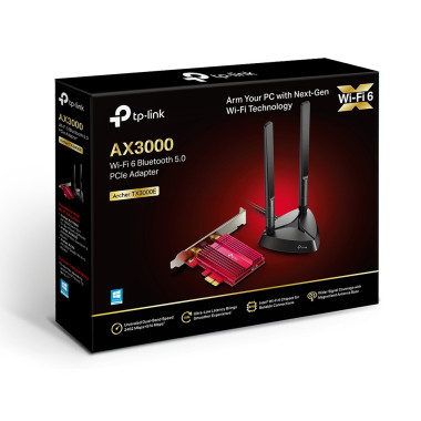 TPLWI039570 TP-LINK Carte réseau PCIe sans fil Wi-Fi 6 avec Bluetooth 5.0 + 2 antennes multidirectionnelles à base aimantée