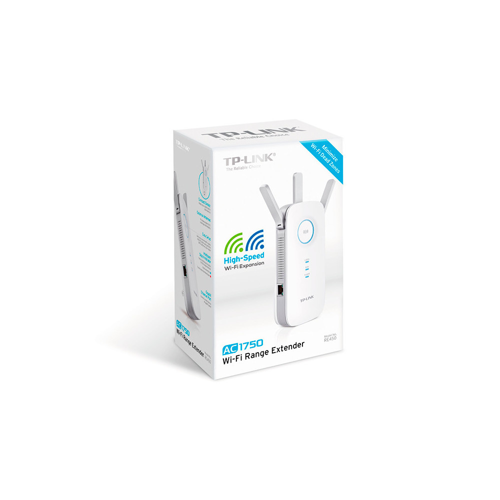 TPLWI043405 TP-LINK Répéteur de signal Wi-Fi AC1750 Dual-Band (N450 + AC1300) avec port Ethernet Gigabit