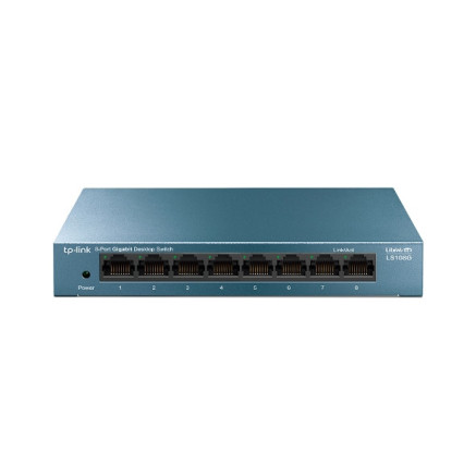 TPLSW043412 TP-LINK Switch Gigabit 8 ports 10 100 1000 Mbps - Boîtier métal (Green)