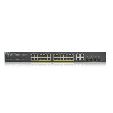 ZYXSW045191 Zyxel switch 24 Ports Gérable GbE 10 100 1000Base-T 4 emp SFP PoE+ (375 W)