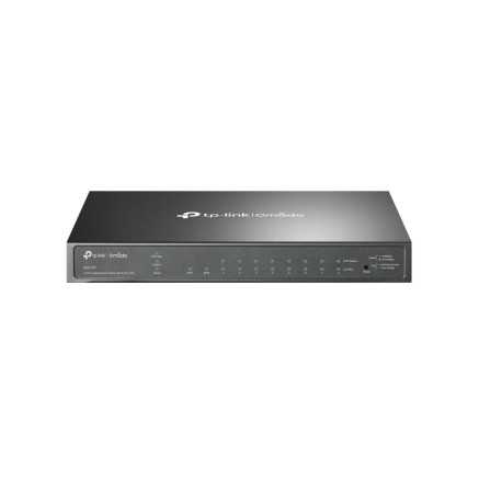 TPLSW027048 TP-LINK Switch Smart Manageable 8 ports 10 100 1000 Mbps PoE+ (Budget 58 W) + 2 logements SFP 1 Gigabit