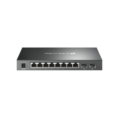 TPLSW027048 TP-LINK Switch Smart Manageable 8 ports 10 100 1000 Mbps PoE+ (Budget 58 W) + 2 logements SFP 1 Gigabit