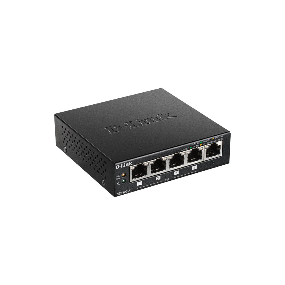 DLISW038049 DGS-1005P Switch de bureau Gigabit 5p dont 4 POE budget 52W DLISW038049 DGS-1005P Switch de bureau Gigabit 5p dont 4 POE budget 52W