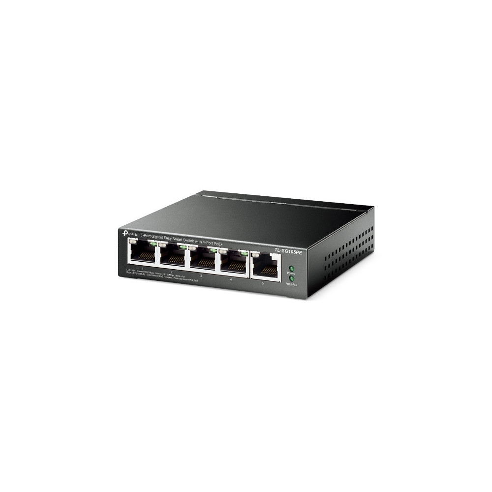 TPLSW039748 TP-LINK Switch Smart Manageable 5 ports 10 100 1000 Mbps dont 4 PoE+ (Budget 65 W)
