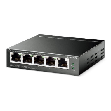 TPLSW039748 TP-LINK Switch Smart Manageable 5 ports 10 100 1000 Mbps dont 4 PoE+ (Budget 65 W)