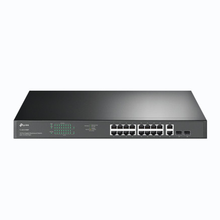 TPLSW040080 TP-LINK Switch 16 ports Gigabit rackable dont 16 PoE+ (Budget 250W) et 2 emplacements SFP Gigabit