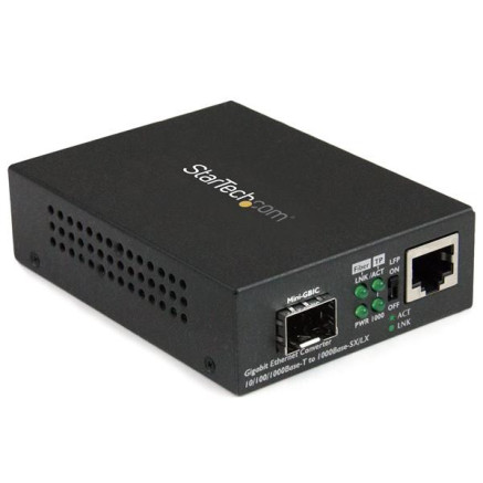 STASW042399 Convertisseur de média Gigabit Ethernet fibre optique avec slot SFP ouvert.