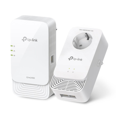 TPLWI043402 TP-LINK Kit de 2 CPL G.hn 2400 avec prise gigogne, Wi-Fi 6 AX1800 - 1 + 2 ports Gigabit