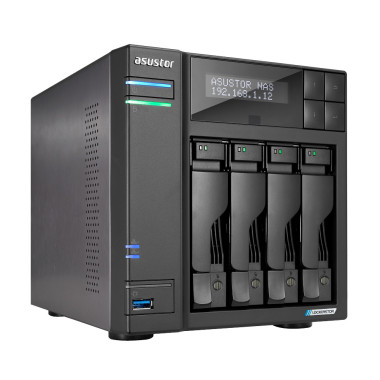ASTBT041412 AS6704T NAS 4 baies 2.0 2.9 GHz QC 4Go - 2 LAN 2.5GbE - USB3.2 - 4 slots M.2 NVM