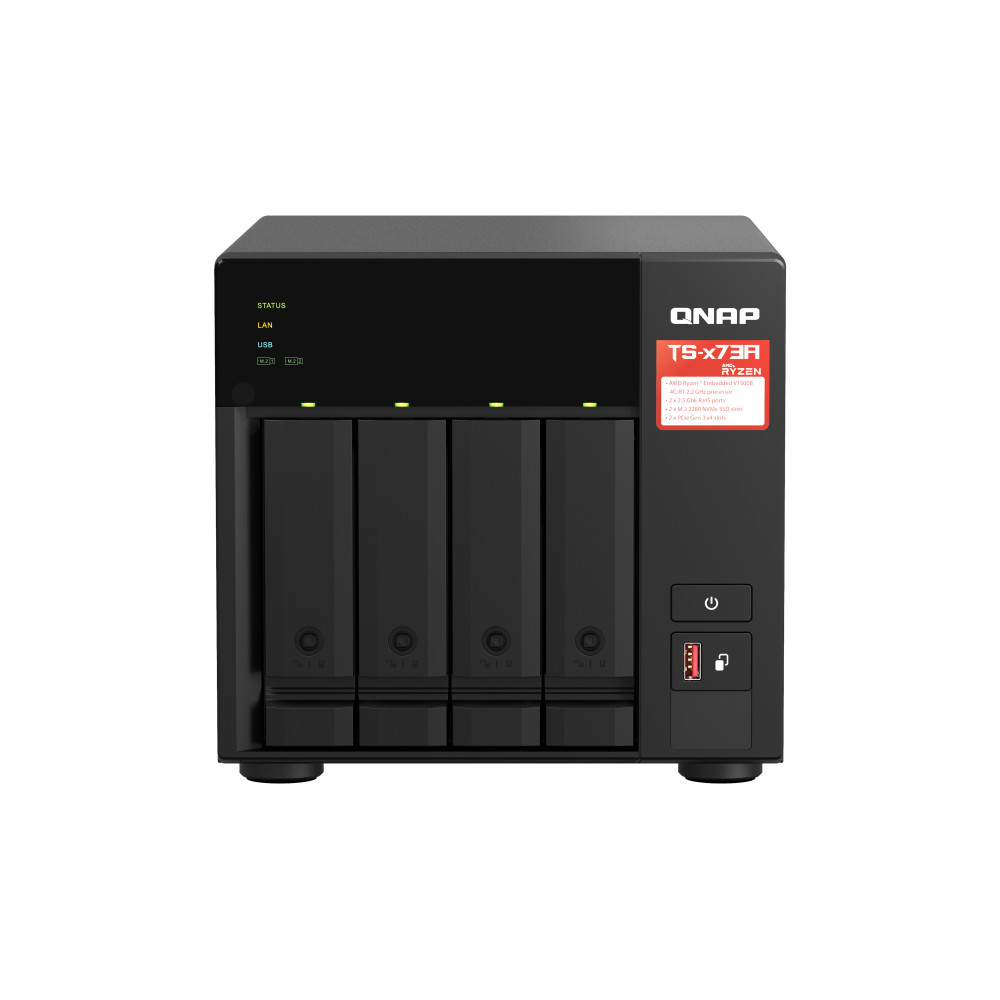 QNABT039995 TS-473A-8G NAS AMD Ryzen V1500B 8Go 4x 2.5 3.5p SATA 6G