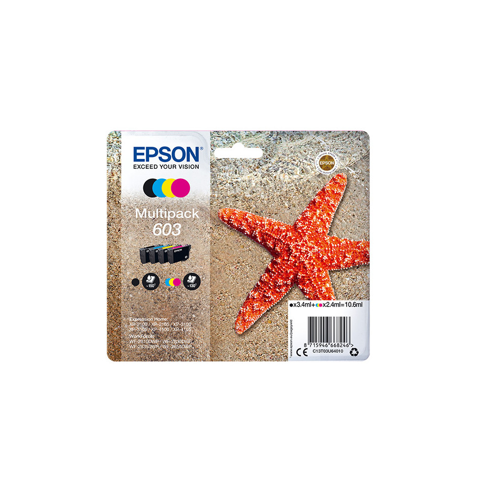 EPSCO039727 Epson série 603 Multipack Noir + 3 couleurs EPSCO039727 Epson série 603 Multipack Noir + 3 couleurs