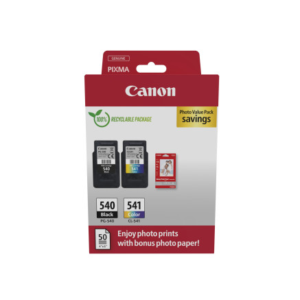 CANCO045397 Pack Cartouches PG-540+CL-541 noir et couleurs + Paipier Value