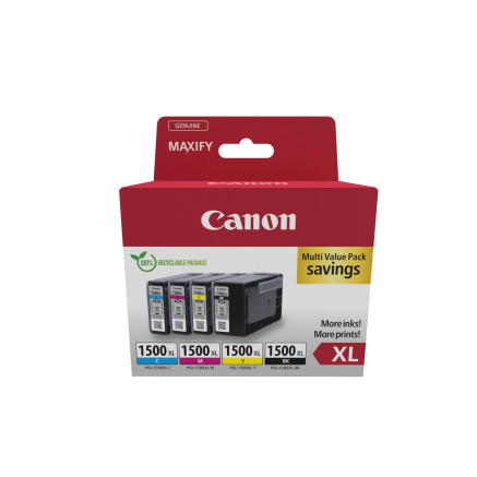 CANCO045336 MutPack Encre PGI-1500XL Noire + 3 Couleurs CMY