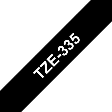 BROETI42550 BROTHER TZE-335 12mm x 8M  blanc sur noir