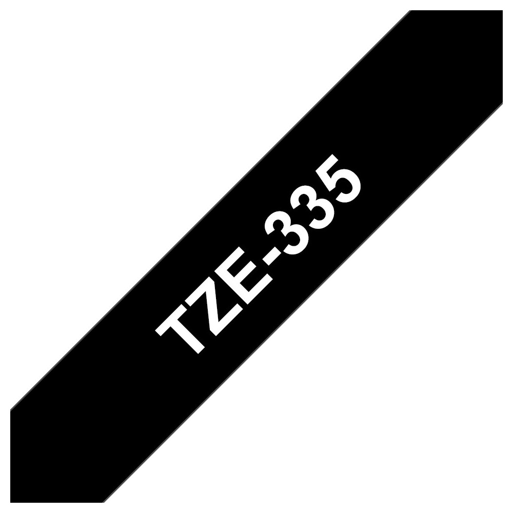 BROETI42550 BROTHER TZE-335 12mm x 8M blanc sur noir BROETI42550 BROTHER TZE-335 12mm x 8M blanc sur noir