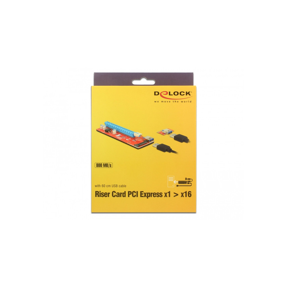 NONCT038819 DELOCK RISER CART PCIEx1 VERS PCIE X16 - SATA - USB3.0