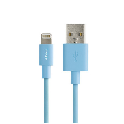 PNYCB040147 PNY CABLE USB   LIGHTNING 1.20M - BLEU - PLASTIQUE