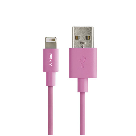 PNYCB040148 PNY CABLE USB   LIGHTNING 1.20M - ROSE - PLASTIQUE