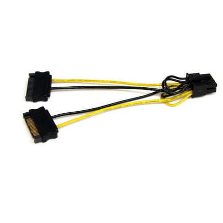 STAAL030118 adaptateur alimn SATA vers PCIe 8p 15cm