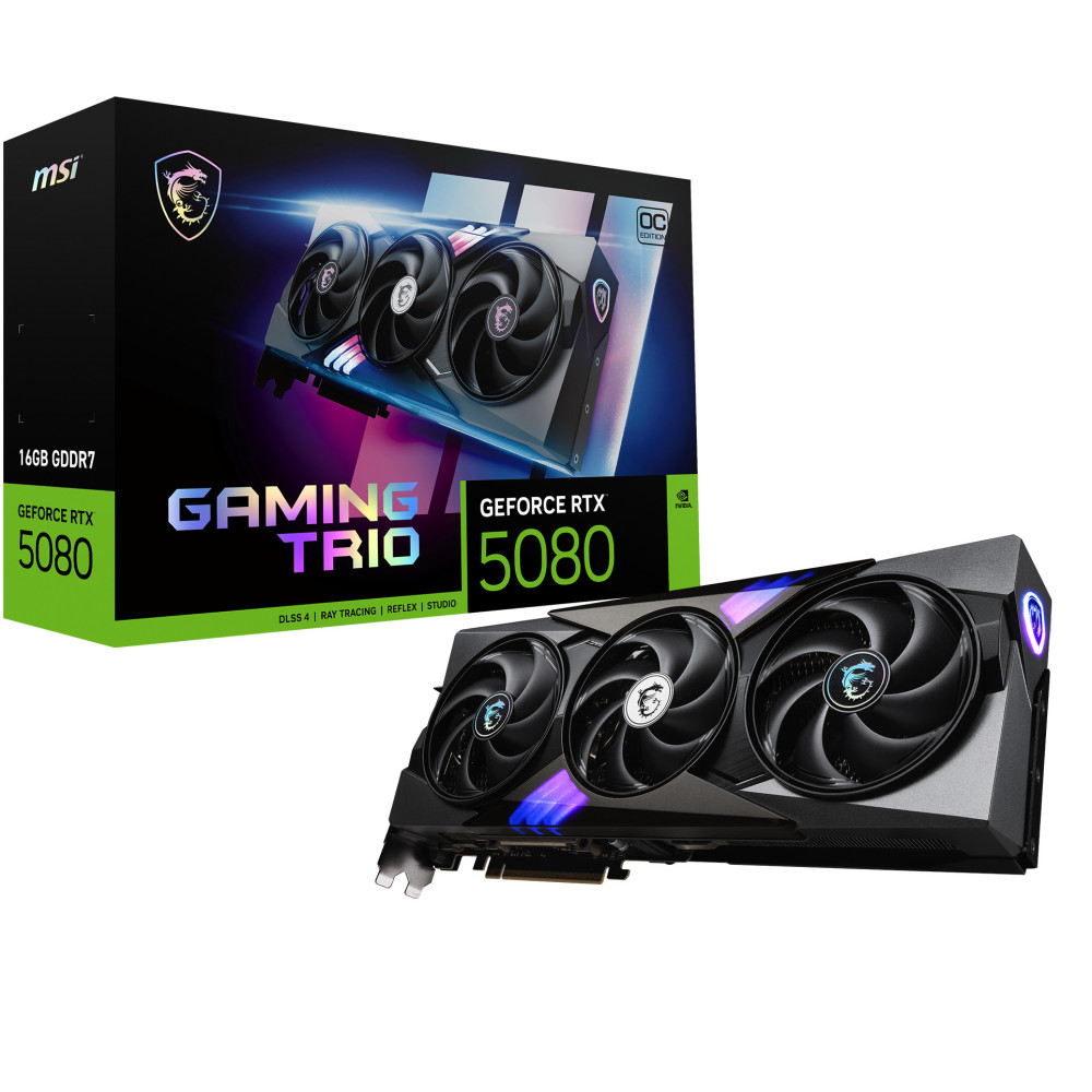 MSICV046192 MSI GeForce RTX 5080 Gaming Trio OC MSICV046192 MSI GeForce RTX 5080 Gaming Trio OC