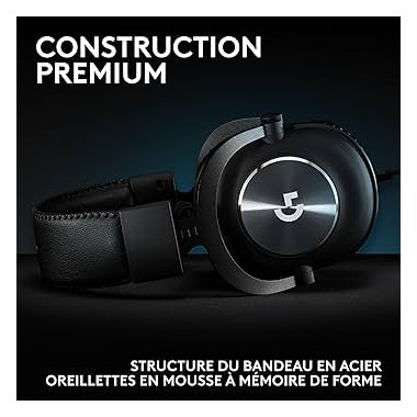 LOG00046523 981-000818 Logitech G Pro X - Micro-casque - circum-aural - filaire - jack 3,5mm - isolation acoustique